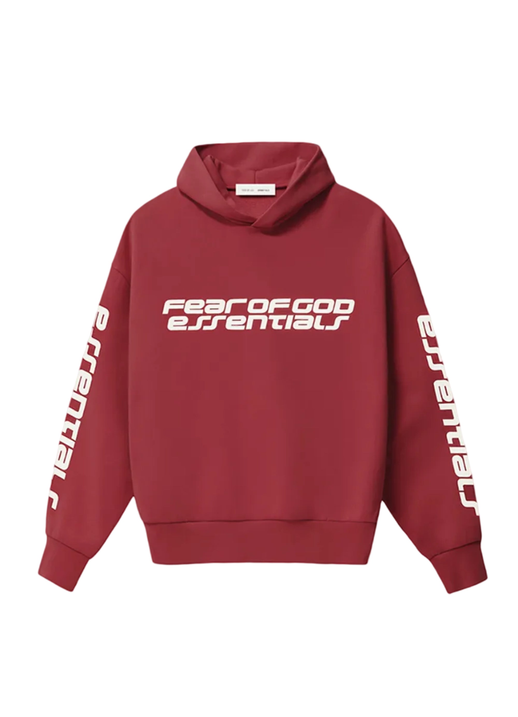 Fear of God ESSENTIALS Crimson Cropped Relaxed Hoodie