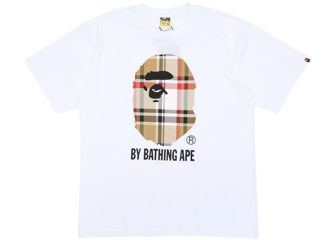 Bape A Bathing Ape Check by Bathing Tee White/Beige
