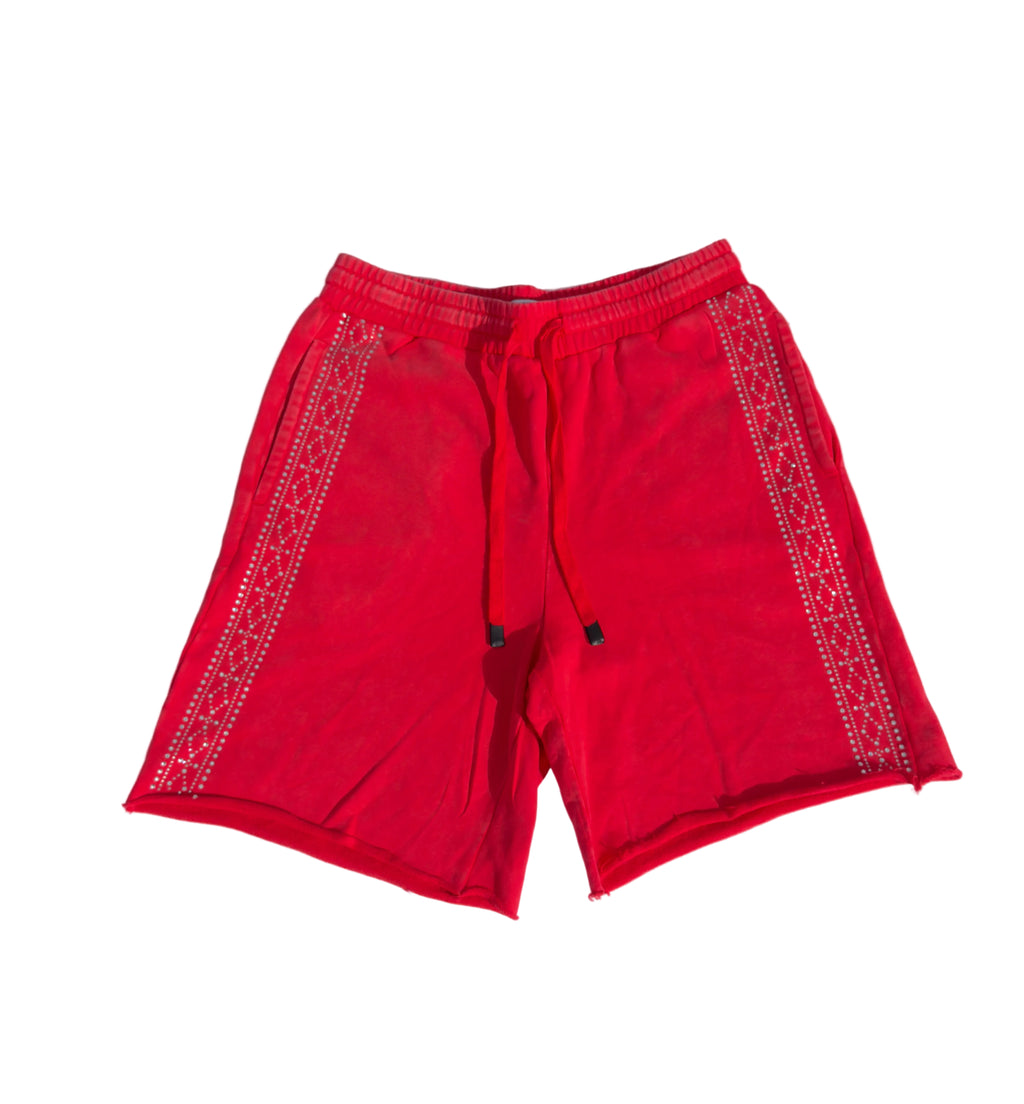 Stud Sweatshort Red