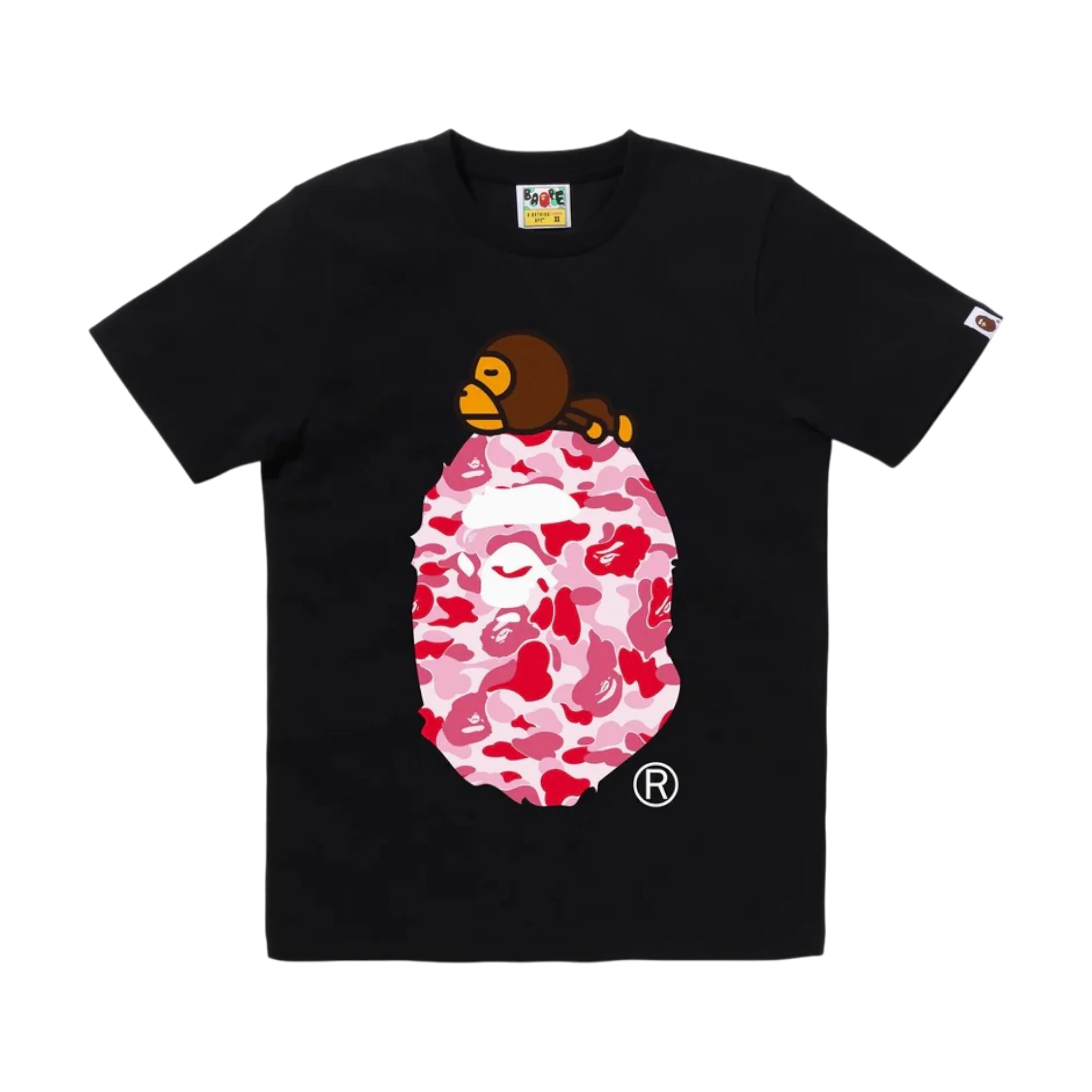 Bape ABC Camo Milo On Big Ape Tee Black/Pink