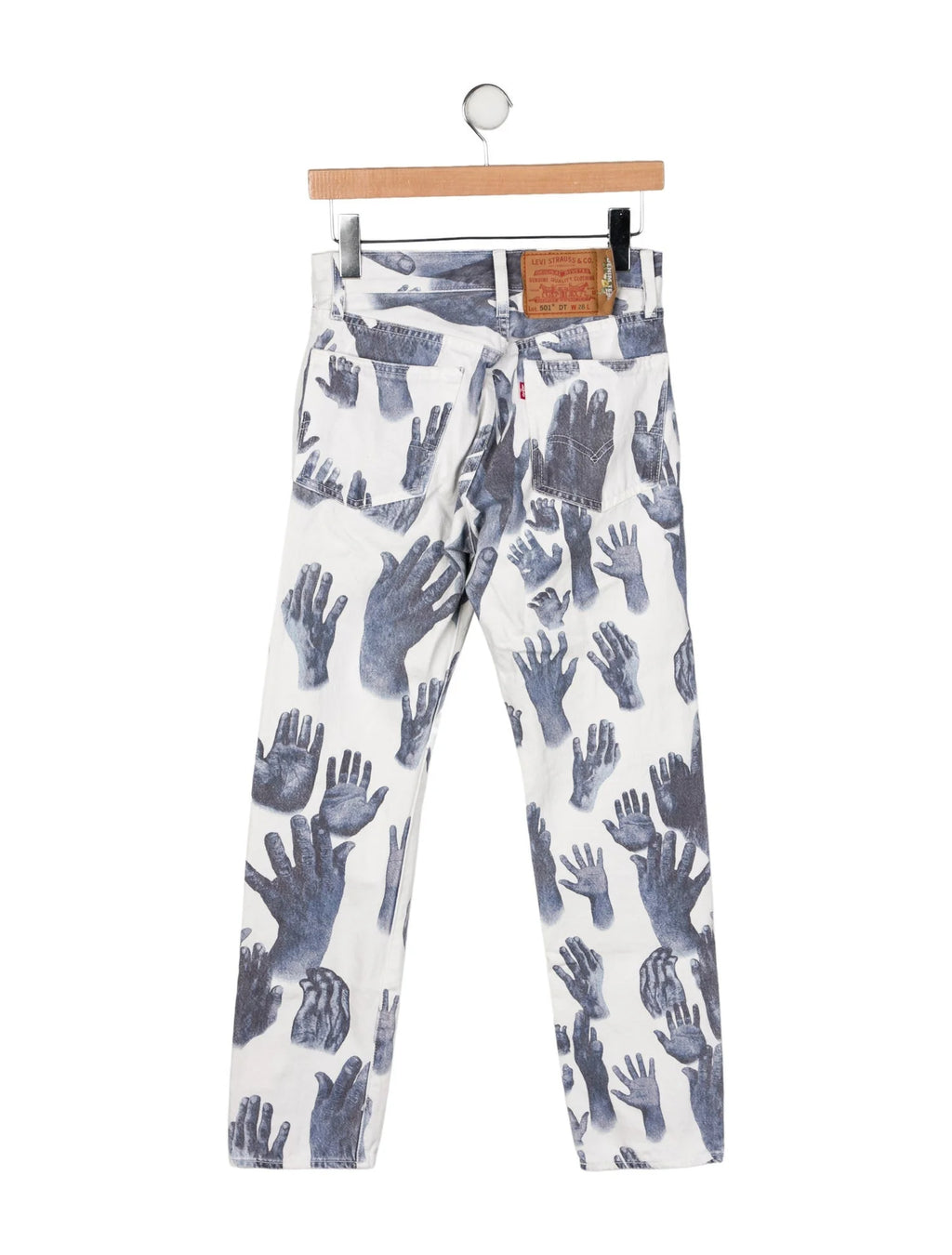 DENIM TEARS X LEVI'S 501 JEANS IN WHITE INDIGO PRINT