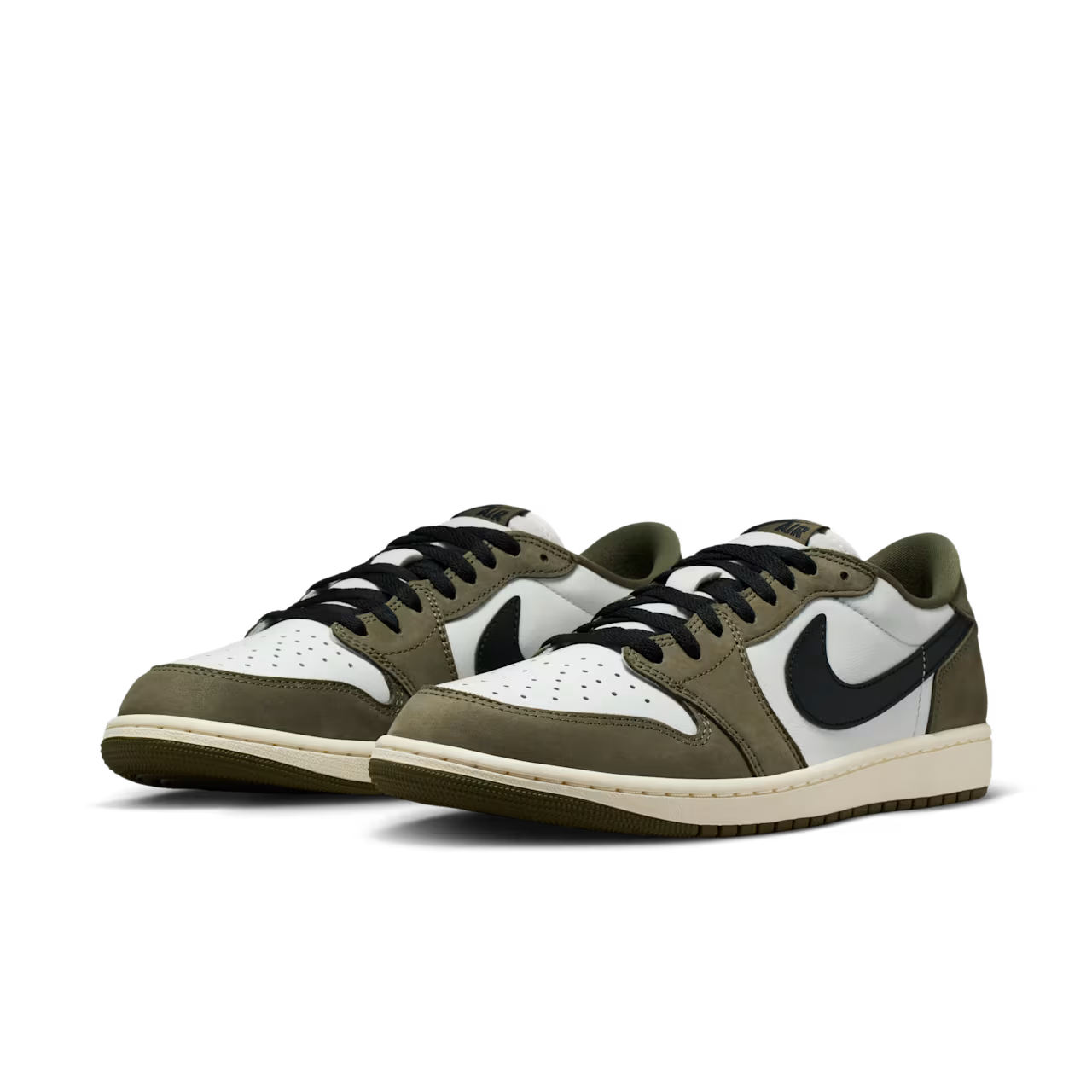 Air Jordan 1 Low OG Medium Olive and Summit White