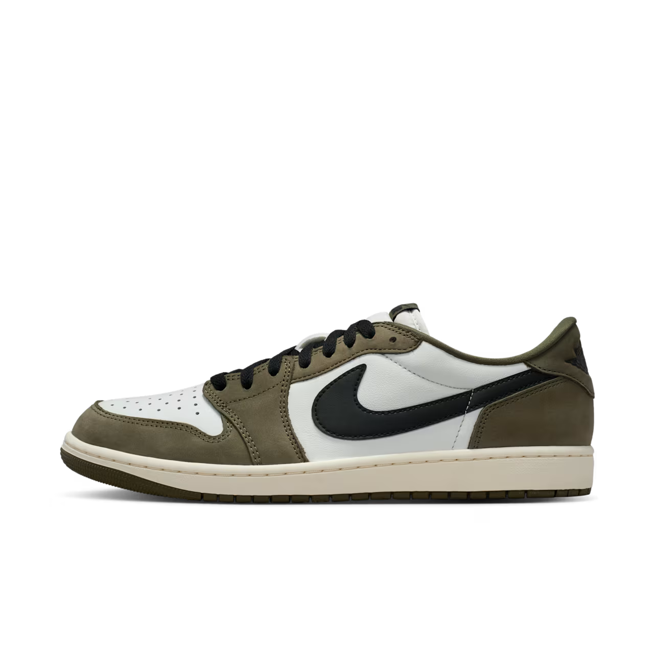 Air Jordan 1 Low OG Medium Olive and Summit White