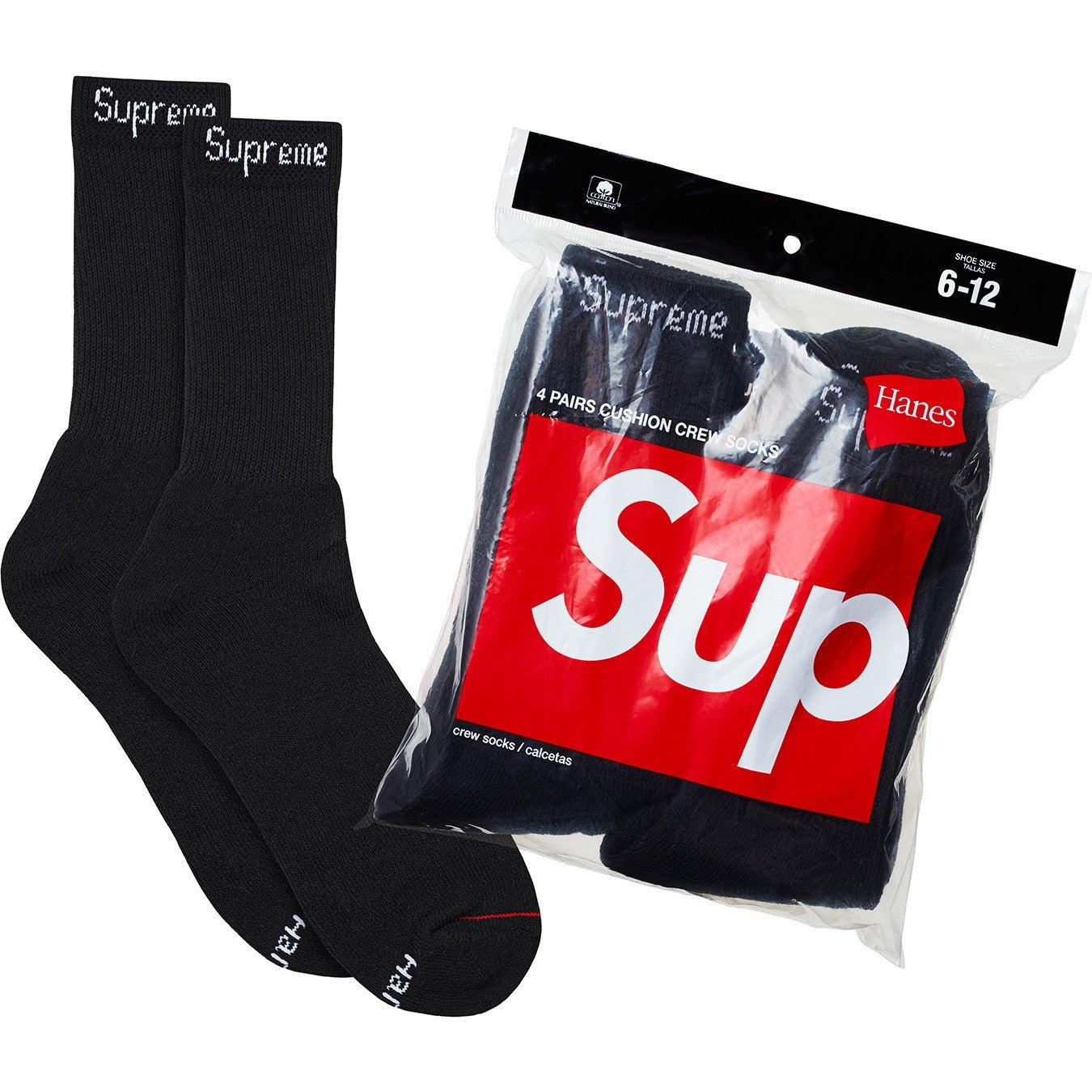 Supreme Hanes Crew Socks (4 Pack)