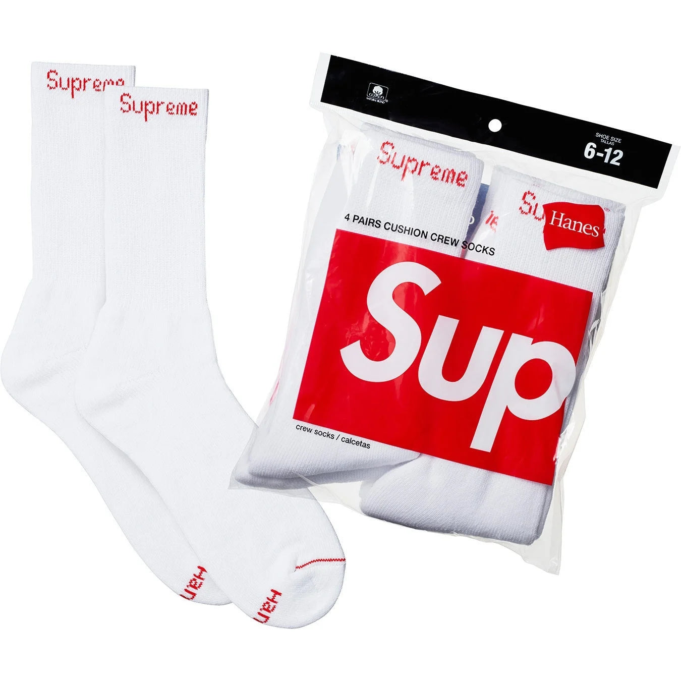 Supreme Hanes Crew Socks (4 Pack)
